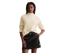 Strickpullover MARC O'POLO DENIM "aus Organic Cotton-Mix", Damen, Gr. XXL, weiß blush, Obermaterial: 60% Baumwolle, 40% Polyacryl, unifarben, Pullover Strickpullover (53339556-XXL) weiß blush