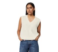 Strickpullover MARC O'POLO DENIM "aus reiner Bio-Baumwolle", Damen, Gr. XXS, weiß (silky weiß), Obermaterial: 100% Baumwolle, unifarben, V-Ausschnitt, Pullover Strickpullover (12020252-XXS) silky weiß