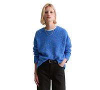 Strickpullover MARC O'POLO DENIM "aus Schurwolle-Viskose-Mix", Damen, Gr. L, pale cobalt, Obermaterial: 77% Schurwolle, 15% Polyamid, 8% Viskose, unifarben, Rundhals, Pullover Strickpullover (83406818