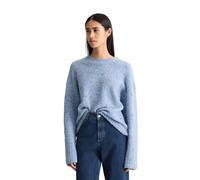 Strickpullover MARC O'POLO DENIM "aus Schurwolle-Viskose-Mix", Damen, Gr. M, blau dusk, Obermaterial: 77% Schurwolle, 15% Polyamid, 8% Viskose, unifarben, Rundhals, Pullover Strickpullover (10802652-M