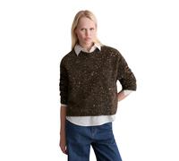 Strickpullover MARC O'POLO DENIM "aus Schurwolle-Viskose-Mix", Damen, Gr. XS, schwarz espresso, Obermaterial: 77% Schurwolle, 15% Polyamid, 8% Viskose, unifarben, Rundhals, Pullover Strickpullover (53