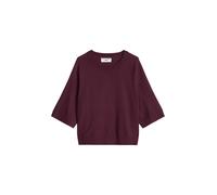Strickpullover MARC O'POLO DENIM "aus Soft Cotton Stretch", Damen, Gr. L, dunkelrot melange, Obermaterial: 58% Baumwolle, 25% Polyamid, 17% Polyester, unifarben, Rundhals, Pullover Strickpullover (295