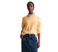 Strickpullover MARC O'POLO DENIM "aus Soft Cotton Stretch", Damen, Gr. L, medium orange, Obermaterial: 58% Baumwolle, 25% Polyamid, 17% Polyester, unifarben, Rundhals, Pullover Strickpullover (3605274