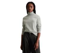 Strickpullover MARC O'POLO DENIM "aus Soft Cotton Stretch", Damen, Gr. L, stone melange, Obermaterial: 58% Baumwolle, 25% Polyamid, 17% Polyester, unifarben, Pullover Strickpullover (31243568-L) stone