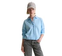 Strickpullover MARC O'POLO DENIM "aus Soft Cotton Stretch", Damen, Gr. M, blau (light blau melange), Obermaterial: 58% Baumwolle, 25% Polyamid, 17% Polyester, unifarben, Pullover Strickpullover (35970