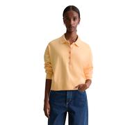 Strickpullover MARC O'POLO DENIM "aus Soft Cotton Stretch", Damen, Gr. XL, gelb (medium orange), Obermaterial: 58% Baumwolle, 25% Polyamid, 17% Polyester, unifarben, Pullover Strickpullover (73002623-