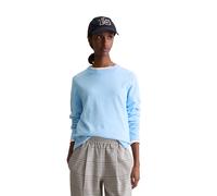 Strickpullover MARC O'POLO DENIM "aus Soft Cotton Stretch", Damen, Gr. XL, light blau melange, Obermaterial: 58% Baumwolle, 25% Polyamid, 17% Polyester, unifarben, Rundhals, Pullover Strickpullover (9