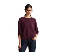 Strickpullover MARC O'POLO DENIM "aus Soft Cotton Stretch", Damen, Gr. XL, lila (dunkelrot melange), Obermaterial: 58% Baumwolle, 25% Polyamid, 17% Polyester, unifarben, Rundhals, Pullover Strickpullo