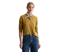 Strickpullover MARC O'POLO DENIM "aus Soft Cotton Stretch", Damen, Gr. XS, schwarz gelb melange, Obermaterial: 58% Baumwolle, 25% Polyamid, 17% Polyester, unifarben, Rundhals, Pullover Strickpullover 