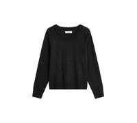 Strickpullover MARC O'POLO DENIM "aus Soft Cotton Stretch", Damen, Gr. XS, schwarz, Obermaterial: 58% Baumwolle, 25% Polyamid, 17% Polyester, unifarben, Rundhals, Pullover Strickpullover (36571333-XS)