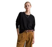 Strickpullover MARC O'POLO DENIM "aus Soft Cotton Stretch", Damen, Gr. XXS, schwarz, Obermaterial: 58% Baumwolle, 25% Polyamid, 17% Polyester, unifarben, Rundhals, Pullover Strickpullover (36571333-XX
