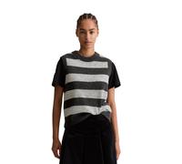 Strickpullover MARC O'POLO DENIM "aus softem Schurwolle-Mix", Damen, Gr. L, grau (medium grau), Obermaterial: 72% Schurwolle, 26% Polyamid, 2% Elasthan, gestreift, Rundhals, Pullover Strickpullover (3