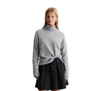 Strickpullover MARC O'POLO DENIM "aus softem Schurwolle-Mix", Damen, Gr. S, grau (schwarz shadow melange), Obermaterial: 72% Schurwolle, 26% Polyamid, 2% Elasthan, unifarben, Pullover Strickpullover (