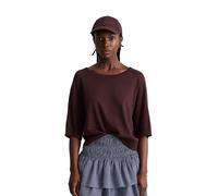 Strickpullover MARC O'POLO DENIM "aus weichem Organic-Cotton-Modal-Mix", Damen, Gr. XXL, braun (burnt aubergine), Obermaterial: 50% Modal, 50% Baumwolle, unifarben, Rundhals, Pullover Strickpullover (