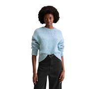 Strickpullover MARC O'POLO DENIM "aus weichem Wolle-Mix", Damen, Gr. L, blau (medium blau), Obermaterial: 80% Wolle, 20% Polyamid, unifarben, Pullover Strickpullover (99356921-L) medium blau