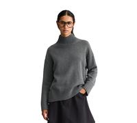 Strickpullover MARC O'POLO DENIM "aus weichem Wolle-Mix", Damen, Gr. L, grau (schwarz shadow melange), Obermaterial: 45% Wolle, 35% Polyamid, 20% Baumwolle, unifarben, Pullover Strickpullover (2122580