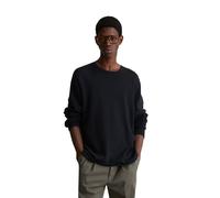 Strickpullover MARC O'POLO DENIM, Herren, Gr. XL, schwarz (schwarz navy), Obermaterial: 100% Baumwolle, unifarben, normal, Rundhals, Rollkante, Pullover Strickpullover, aus Organic Cotton (13793745-XL
