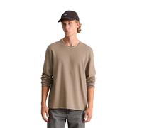 Rundhalspullover MARC O'POLO DENIM "aus reiner Bio-Baumwolle", Herren, Gr. XXL, cold taupe, Obermaterial: 100% Baumwolle, unifarben, Rundhals, Pullover Rundhalspullover (69532736-XXL) cold taupe
