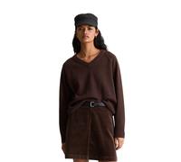 Strickpullover MARC O'POLO DENIM "mit weicher Haptik", Damen, Gr. XS, braun (espresso braun), Obermaterial: 100% Schurwolle, unifarben, V-Ausschnitt, Pullover Strickpullover (67260614-XS) espresso bra