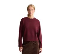 Strickpullover MARC O'POLO DENIM "mit weicher Haptik", Damen, Gr. XXL, rot (deep burgundy), Obermaterial: 100% Schurwolle, unifarben, Rundhals, Pullover Strickpullover (44583750-XXL) deep burgundy