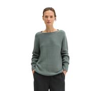 Strickpullover MARC O'POLO "aus Organic Cotton", Damen, Gr. XL, grün (foggy blau), Obermaterial: 100% Baumwolle, unifarben, Rundhals, Pullover Strickpullover (52271244-XL) foggy blau