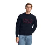 Strickpullover marineblau mit Polo Club-Logo in Kontrastfarbe 3XL