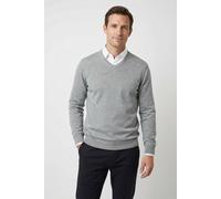 Marvelis Strick Pullover Langarm V-Ausschnitt Mittelgrau Größe X4L