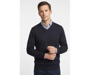 Strickpullover MARVELIS, Herren, Gr. M, marine, Jersey, Obermaterial: 100% Baumwolle, regular fit, V-Ausschnitt, Rippbündchen, Pullover Strickpullover, V-Ausschnitt, regular fit, Baumwolle (24484048-M