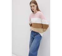 Strickpullover MAVI "STRIPED SWEATER", Damen, Gr. S, tickled pink, Grobstrick, 100% Baumwolle, oversize normal, Rundhals, normaler Saum, Pullover Strickpullover, Pullover gestreift (11949060-S) tickle