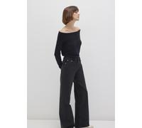 Strickpullover MAVI "WIDE NECK SWEATER", Damen, Gr. L, schwarz, Stoff, 93% Viskose, 7% Polyester, körpernah normal, U-Boot-Ausschnitt, normaler Saum, Pullover Strickpullover, Pullover Offshoulder (345