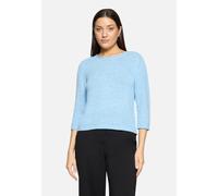 Strickpullover BETTY BARCLAY "Damen mit 3/4 Arm", Damen, Gr. 38, powder blau, Strick, Obermaterial: 65% Polyacryl, 35% Polyamid, Basic, gerade normal, Rundhals, Pullover Strickpullover (20371926-38) p