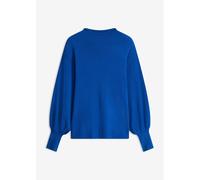 Strickpullover BONPRIX "Oversize-Pullover aus Viskose-Mix", Damen, Gr. 44/46 (L), blau (royalblau), Feinstrick, Obermaterial: 50% Viskose, 26% Polyamid, 24% Polyester, unifarben, bequem hüftlang, hoch
