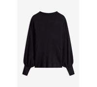 Strickpullover BONPRIX "Oversize-Pullover aus Viskose-Mix", Damen, Gr. 48/50 (XL), schwarz, Feinstrick, Obermaterial: 50% Viskose, 26% Polyamid, 24% Polyester, unifarben, bequem hüftlang, hoch geschlo