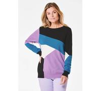 Rundhalspullover GOLDNER "Strickpullover", Damen, Gr. 48, schwarz (schwarz, gemustert), Obermaterial: 50% Viskose CV. 28% Polyester PES. 22% Polyamid PA., U-Boot-Ausschnitt, Rippe, Pullover Rundhalspu
