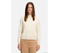 Strickpullover BETTY & CO "Damen mit Jacquard", Damen, Gr. 46, weiß (cream), Strick, Obermaterial: 55% Polyamid, 28% Viskose, 17% Polyester, lässig geschnitten normal, Pullover Strickpullover (2831690