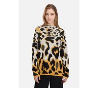 Strickpullover mit Jacquard Patch Beige/Yellow Damen