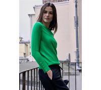 Strickpullover STREET ONE STUDIO, Damen, Gr. 42, bold grün, Stoff, 30% Polyester, 27% Polyacryl, 23% Polyamid, 20% Viskose, unifarben, comfort fit normal, Rundhals, Rippbündchen, Pullover Strickpullov