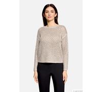 Betty Barclay Strickpullover mit Lochmuster, Rundhals – Damen Gr. 46, patch taupe/beige