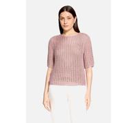 Kurzarmshirt BETTY BARCLAY "Damen mit Lochmuster", Damen, Gr. 46, pink dolphin, Strick, Obermaterial: 59% Viskose, 26% Polyester, 15% Polyester, loose fit normal, Rundhals, Shirts (72414534-46) pink d