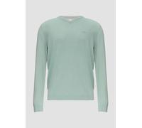 Strickpullover mit Logo-Stickerei L grün