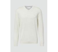 Strickpullover mit V-Ausschnitt S men Offwhite