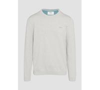 s.Oliver RED LABEL Regular Fit Strickpullover aus reiner Baumwolle in Hellgrau, Größe XXL