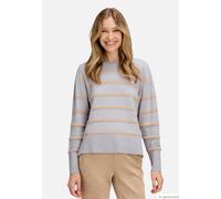 Strickpullover BETTY BARCLAY "Damen mit Pailletten", Damen, Gr. 42, beige (patch grau, beige), Strick, Obermaterial: 44% Viskose, 32% Polyester, 24% Polyamid, lässig geschnitten normal, Rundhals, Pull