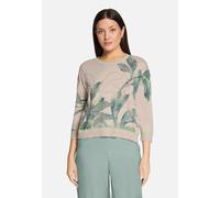 Strickpullover BETTY BARCLAY "Damen mit Print", Damen, Gr. 40, beige, grün, Strick, Obermaterial: 80% Viskose, 20% Polyamid, lässig geschnitten normal, Rundhals, Pullover Strickpullover (72531229-40) 