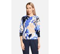 Strickpullover BETTY BARCLAY "Damen mit Print", Damen, Gr. 36, light blau, cream, Strick, Obermaterial: 100% Baumwolle, figurumspielend normal, Rundhals, Pullover Strickpullover (97423547-36) light bl