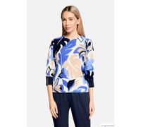 Strickpullover BETTY BARCLAY "Damen mit Print", Damen, Gr. 42, light blau, cream, Strick, Obermaterial: 100% Baumwolle, figurumspielend normal, Rundhals, Pullover Strickpullover (97423547-42) light bl
