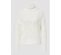 Strickpullover mit Rollkragen und Zopfmuster 36 creme 2170441.0210.36