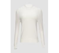 s.Oliver BLACK LABEL Regular Fit Langarmshirt mit Schlitz am Ärmel in Offwhite, Größe 40