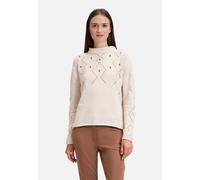 Betty Barclay Damen Strickpullover mit Schmucksteinen, beige, Gr. 42