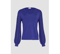 Strickpullover mit semitransparenten Ärmeln 46 blau 2156041.5605.46